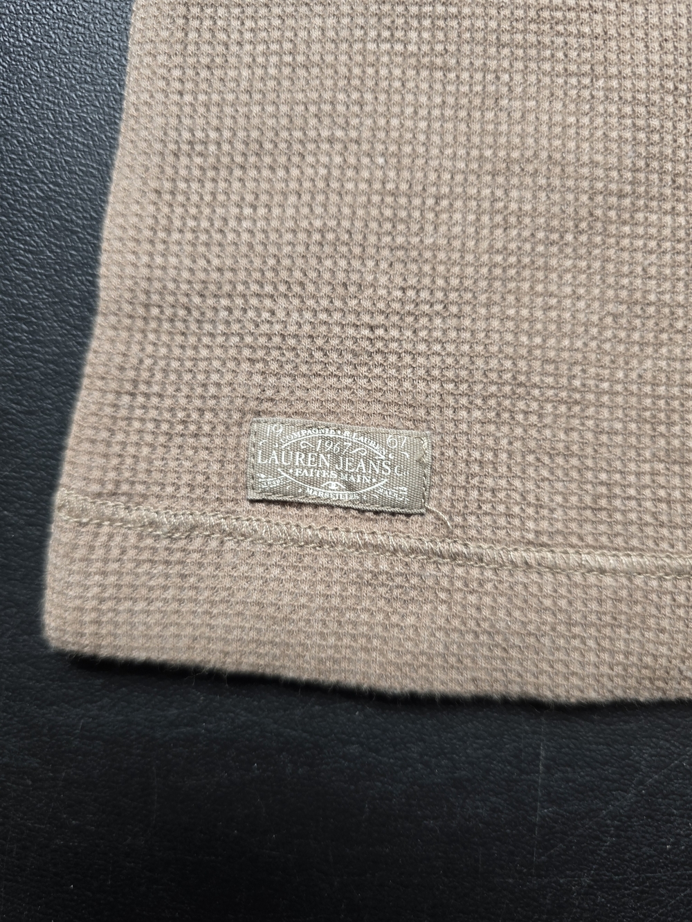 Ralph Lauren Womens Henley Long Sleeve Top - Beige - Picture 3 of 4